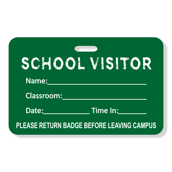 School Chalkboard Visitor Name Badge