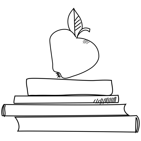 Books and Apple Craft Stamp