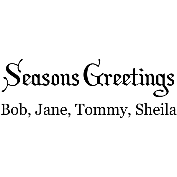 Season Greetings Family Rubber Stamp