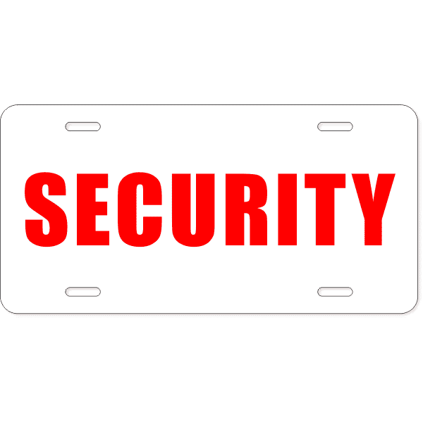 Security Industry Custom License Plate
