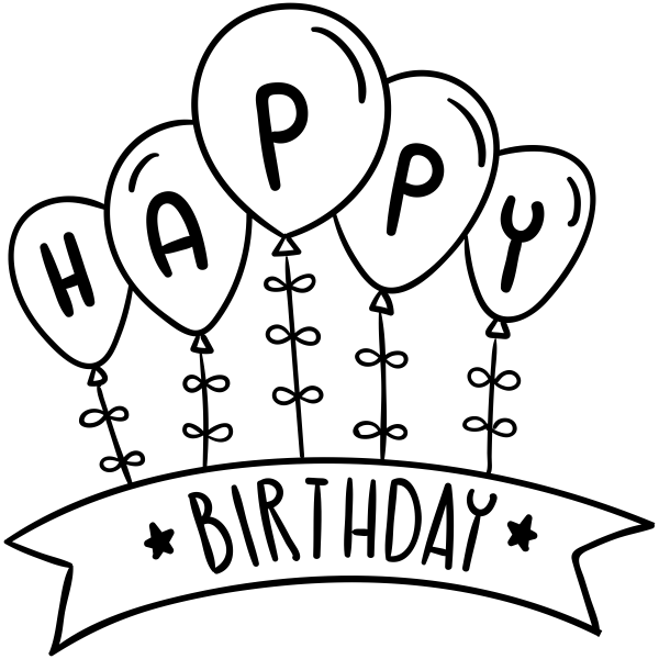 Happy Birthday Balloons Craft Stamp