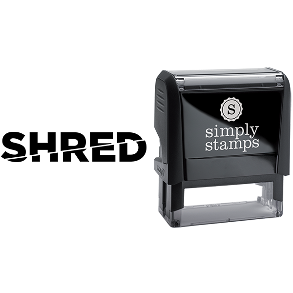 Text Sliced Shred Business Stamp