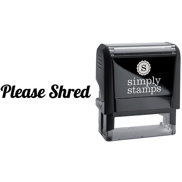 Script Lettering Please Shred Business Stamp