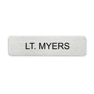 Silver Military Style Name Tag - One Line