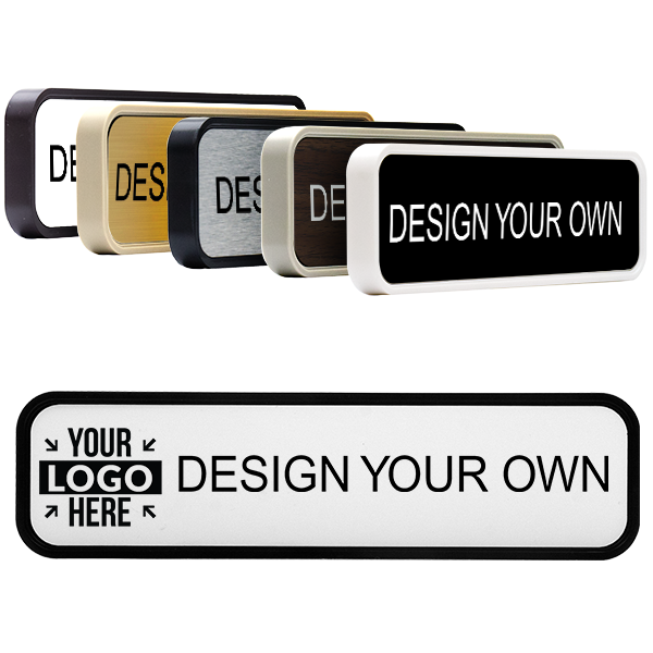 Engraved Office Name Plate for Wall or Door - Rounded Corners - Removable Insert - 2x8