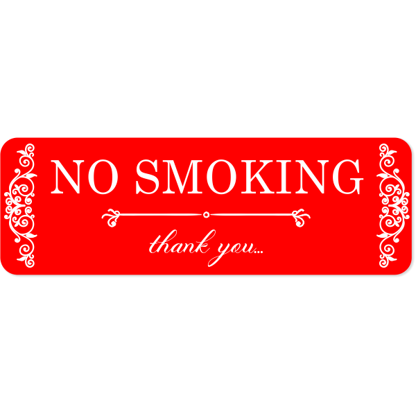 Sophisticated Custom Engraved 4" x 12 No Smoking Sign