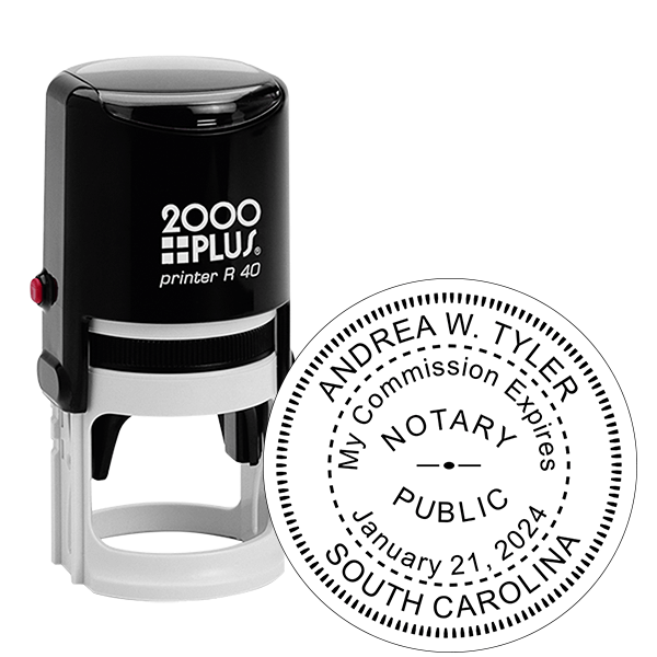 South Carolina Notary With Expiration Date Round Stamp
