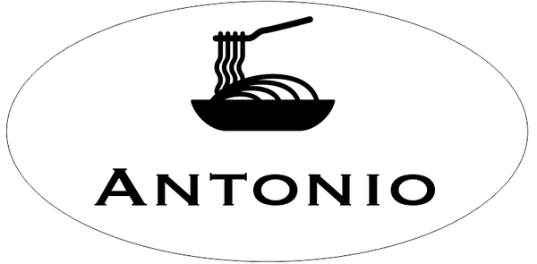 Spaghetti Pasta Italian Restaurant Oval Name Tag