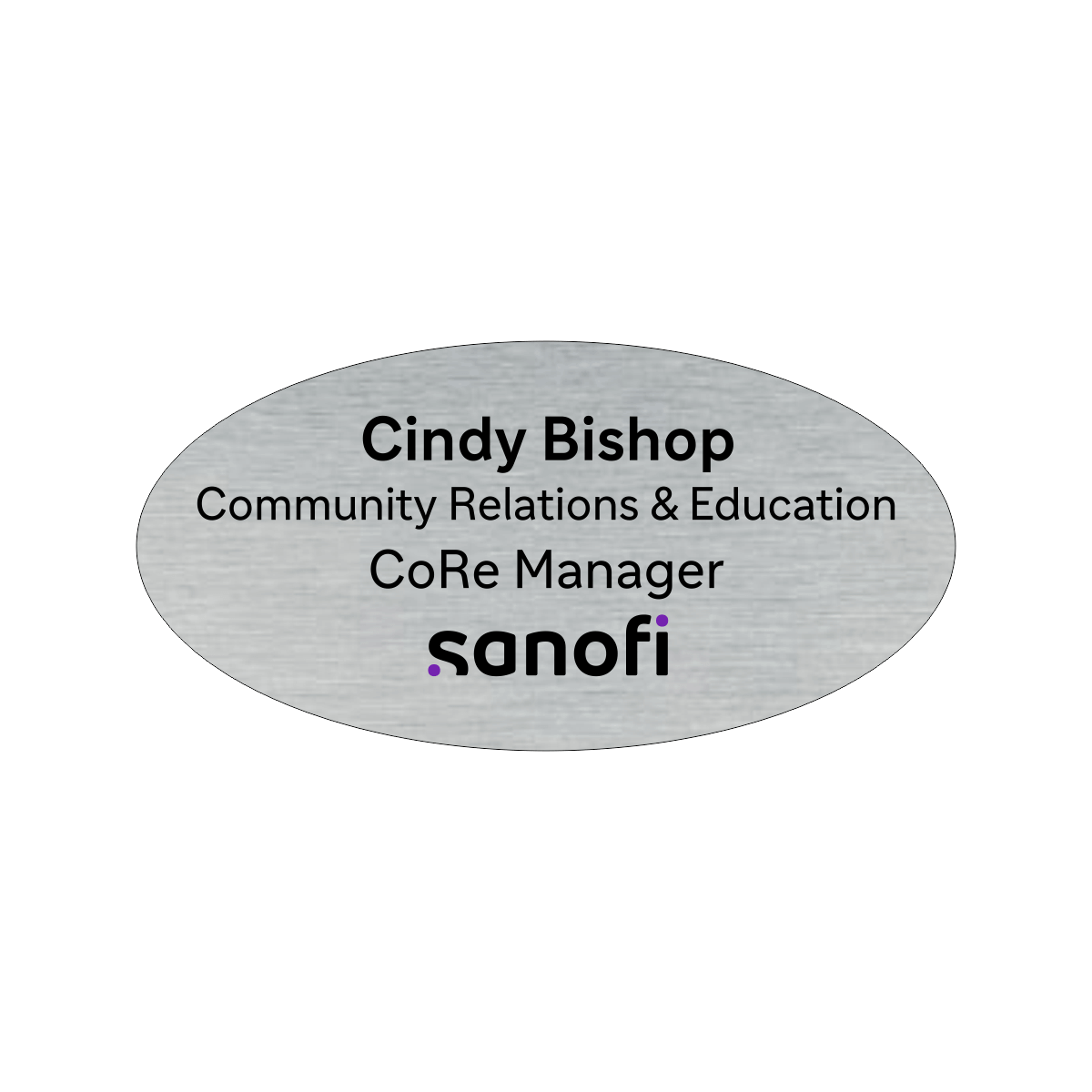 Sanofi Oval Name Tag