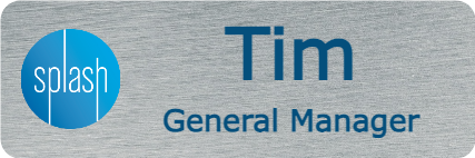 Splash 1x3" Metal Nametag - 2 Line