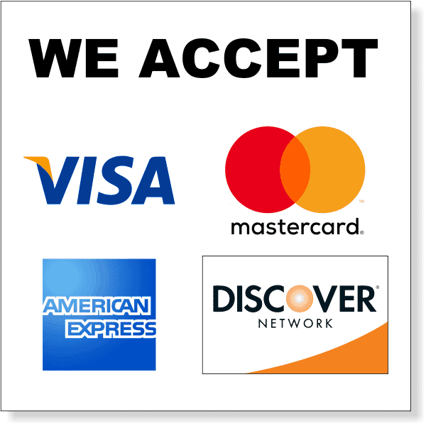 Square Credit Card Accepted Decal | 2" x 3"