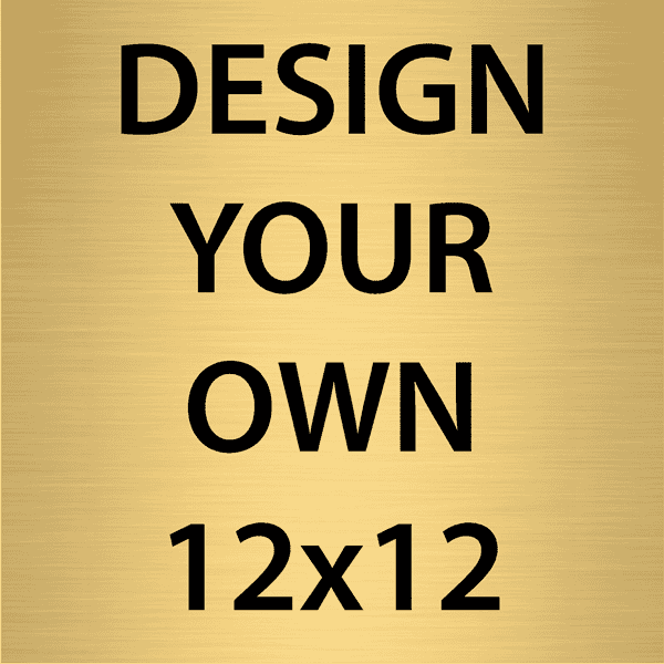Square Engraved Heavy Brass Signs 12" x 12"