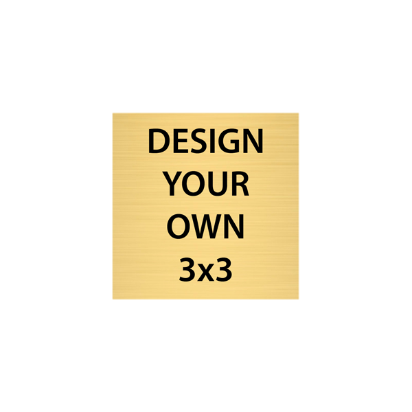 Square Engraved Heavy Brass Signs 3" x 3"