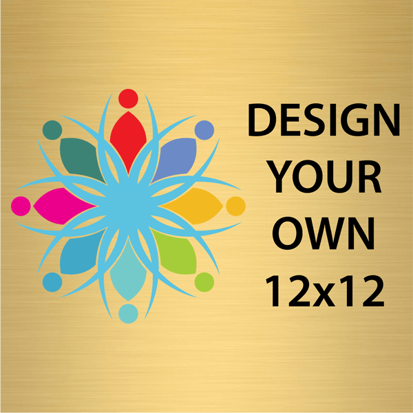 Square Full Color Brass Signs 12" x 12" Square Full Color Brass Signs 12" x 12"