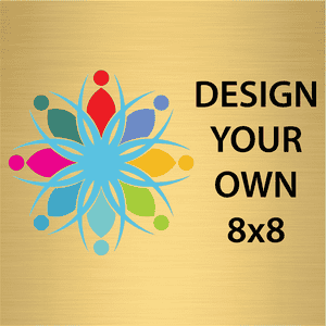 Square Full Color Brass Signs 8" x 8"
