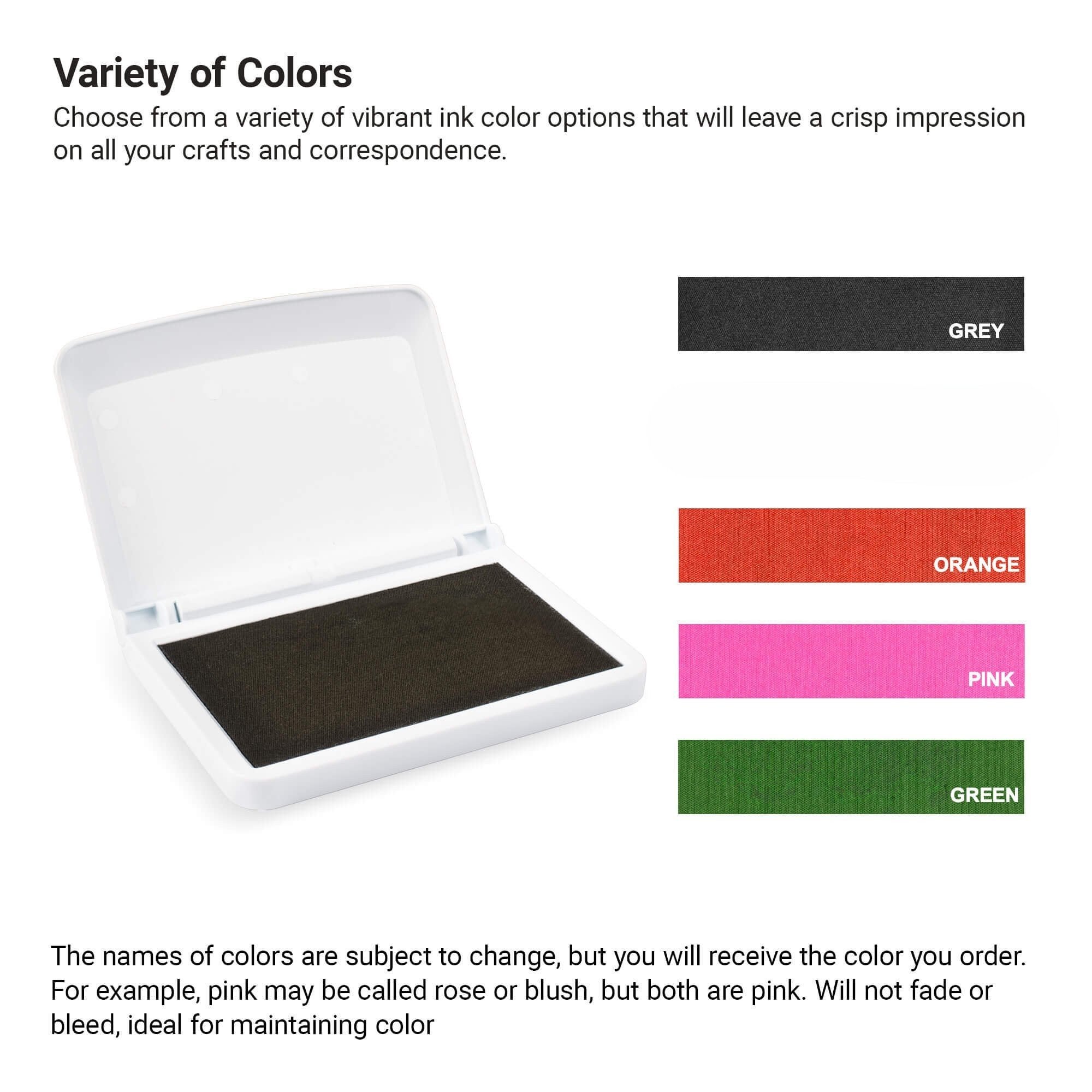 Craft Ink Pad infographic that shows color options 