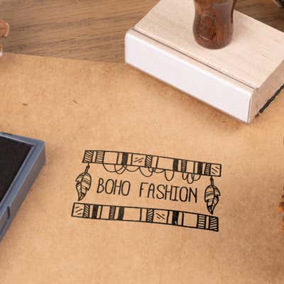 Traditional 1 1/2" x 2" Hand Stamp - alternate view