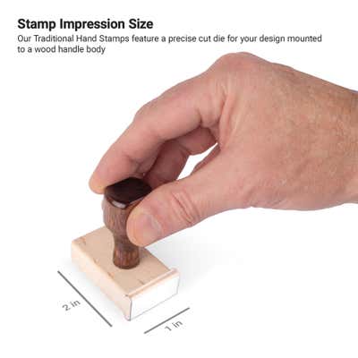 Traditional 2" x 1" Hand Stamp - alternate view