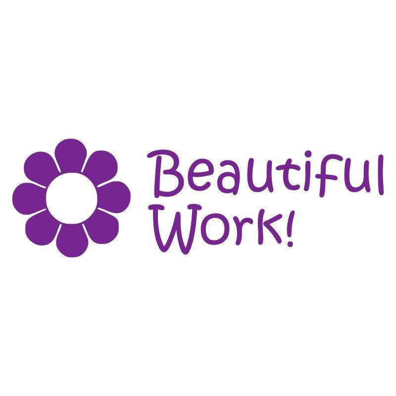Beautiful Work Teacher Stamp in Purple
