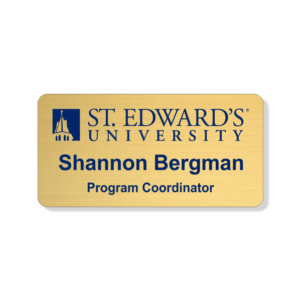 St. Edward's 2 line name tag