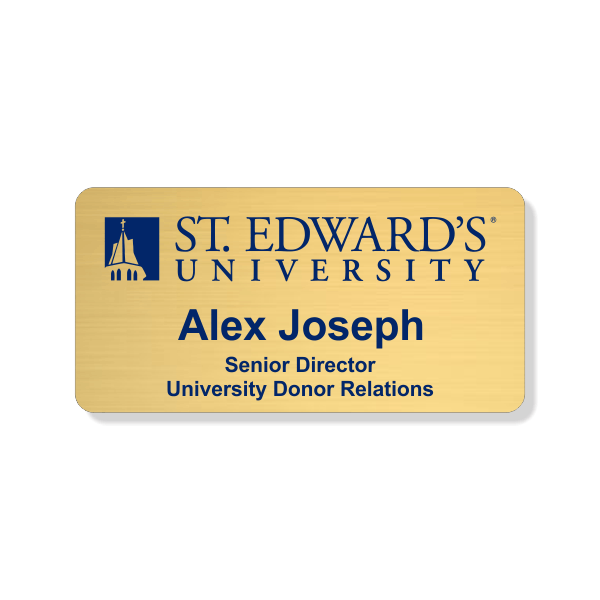 St. Edward's 3 line name tag