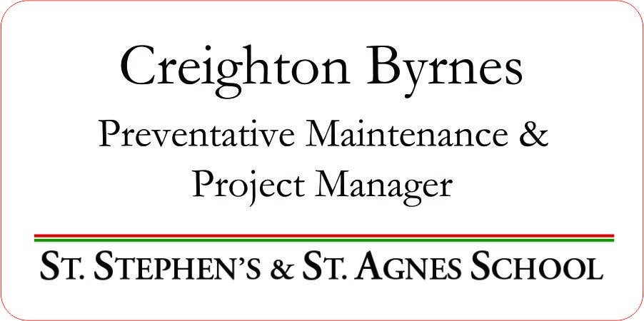 St. Stephen's & St. Agnes 3 Line Name Tag