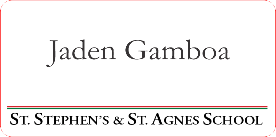 St. Stephen's & St. Agnes 1 Line Name Tag - Pin