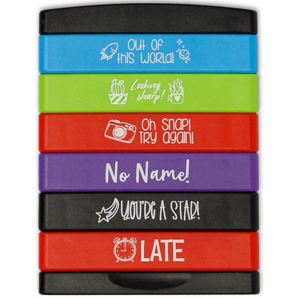 Stacked Teacher Stamps - Set of 6