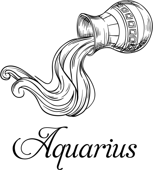Modern Aquarius Illustration Hand Stamp