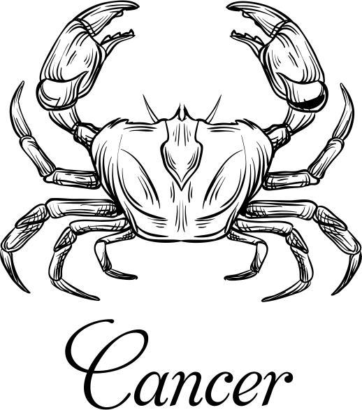 Modern Cancer Illustration Hand Stamp
