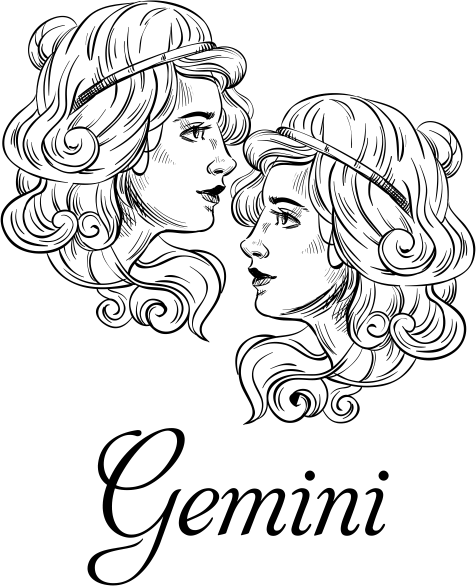 Modern Gemini Illustration Hand Stamp