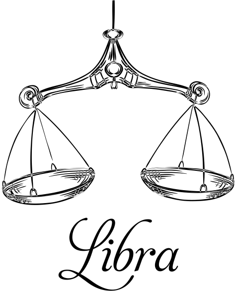 Modern Libra Illustration Hand Stamp