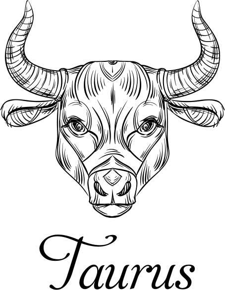 Modern Taurus Illustration Hand Stamp