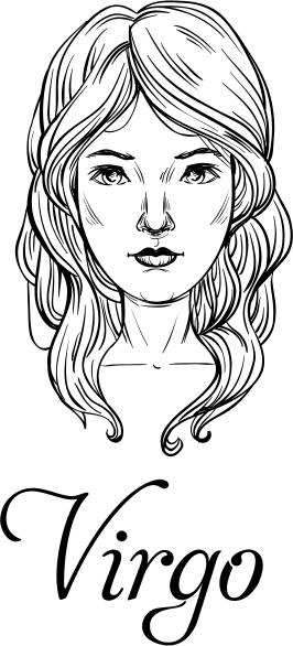 Modern Virgo Illustration Hand Stamp