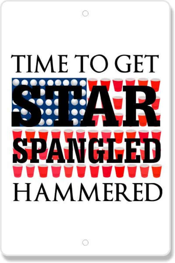 Star Spangled Hammered Sign