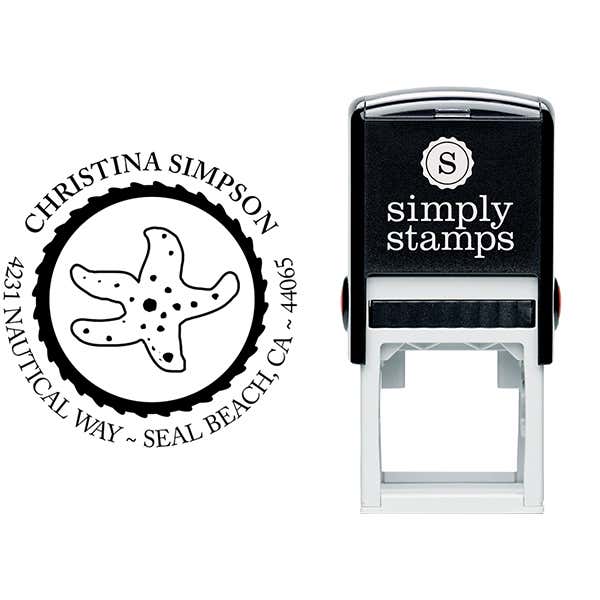 Starfish Address Stamp - Self-Inking Body and Imprint