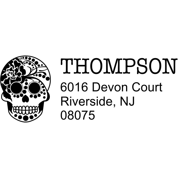 Sugar Skull Twenty Four Address Stamp