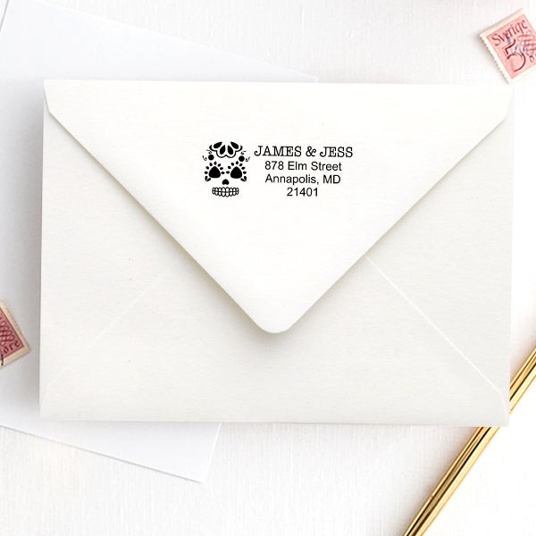 Sugar Skull Twenty Five Address Stamp
