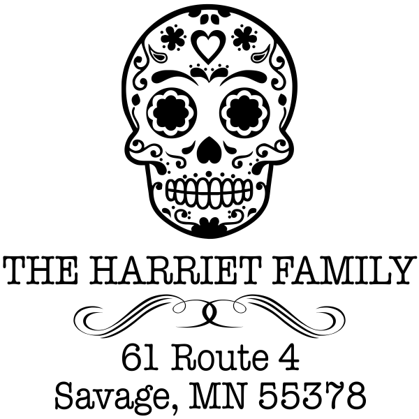 Sugar Skull Tucker Return Address Stamp