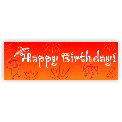 Sunset Sombrero Birthday Banner - 2' x 6'