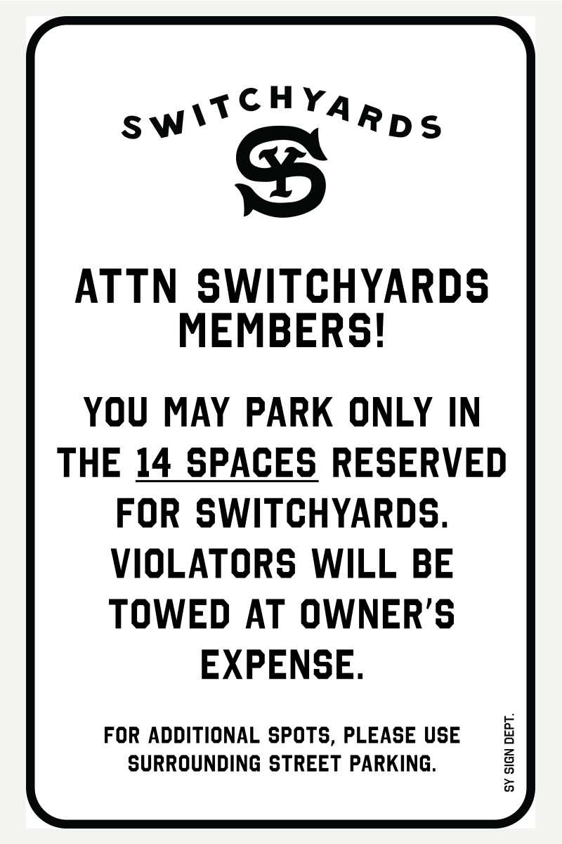 Switchyards 18 x 12 Reserved Parking Aluminum Sign