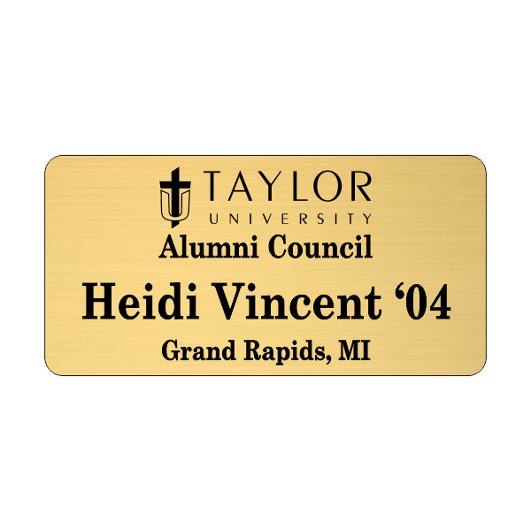 Taylor University Alumni Council Name Tag
