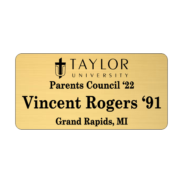 Taylor University Parents Council Name Tag