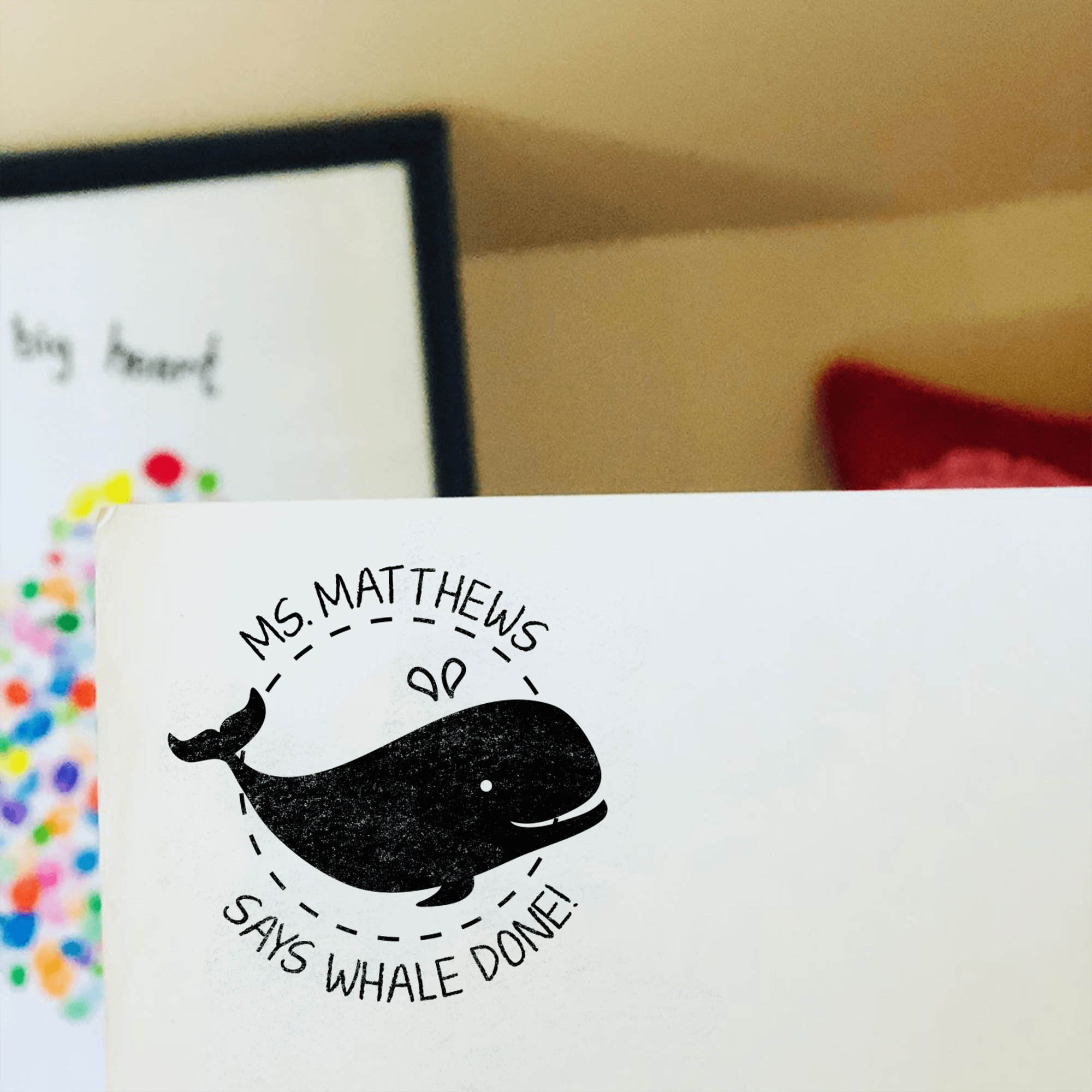 Round 'Whale Done!' Grading Stamp