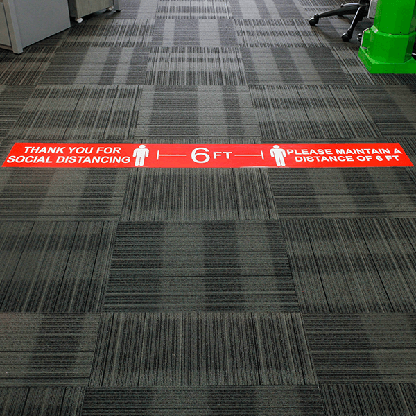 Thank you for Social Distancing 6 Ft Floor Decal