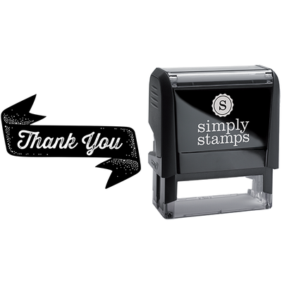 Scripted Thank You in Banner Business Stamp