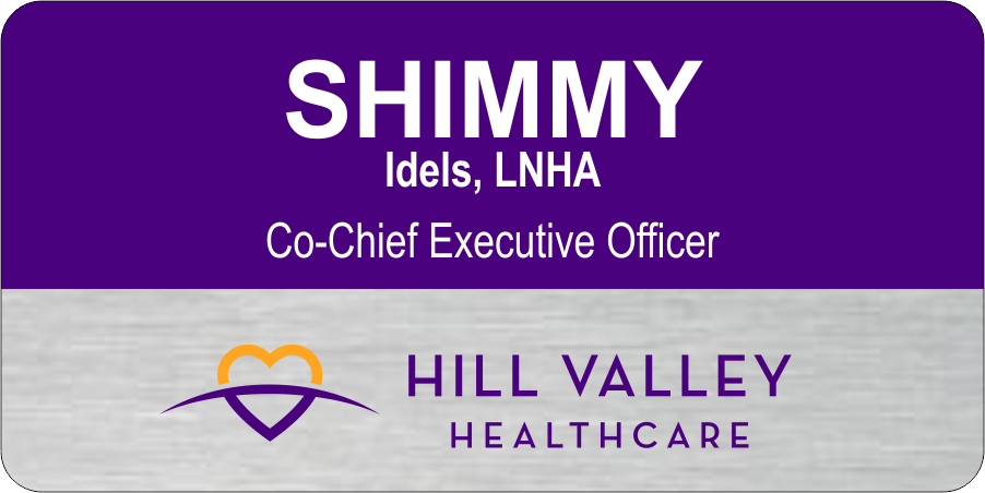 TLC - Hill Valley Healthcare Name Tag NO BANNER
