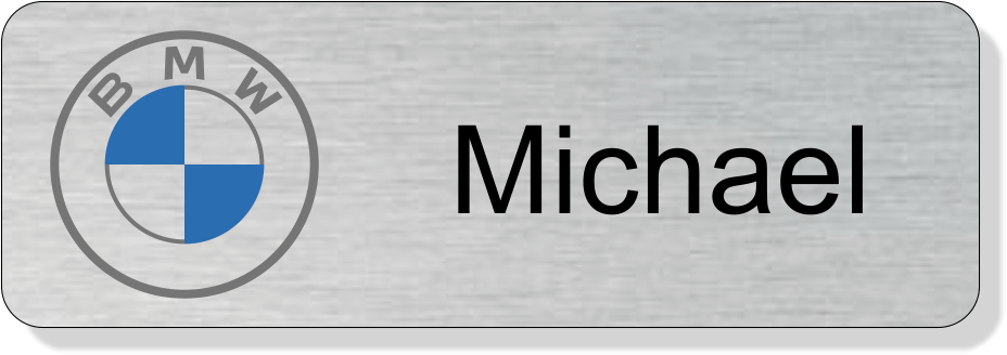 Tom Bush BMW 1X3 Silver Name Tag