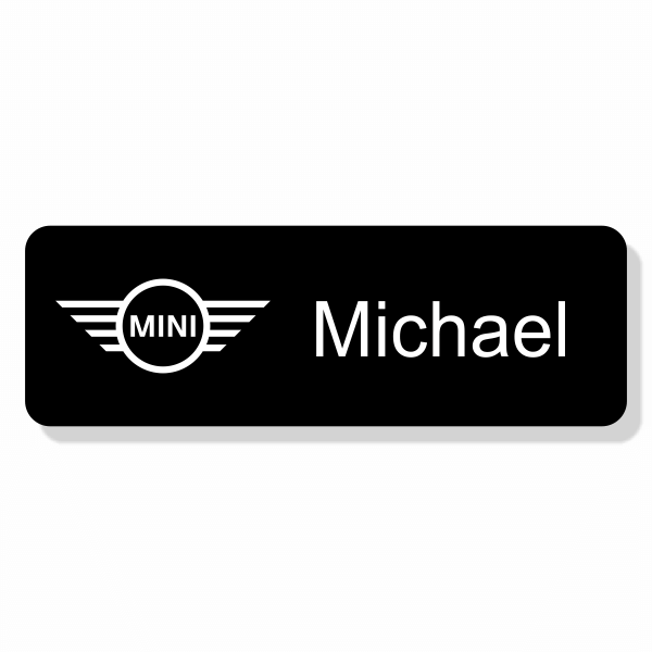 Tom Bush Mini 1X3 Black Name Tag
