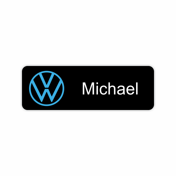 Tom Bush Volkswagen 1X3 Black Name Tag